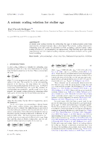 A Seismic Scaling Relation for Stellar Age