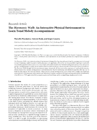 An Interactive Physical Environment to Learn Tonal Melody Accompaniment
