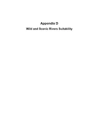 Appendix D Wild and Scenic Rivers Suitability