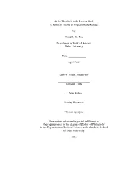 At the Threshold with Simone Weil: a Political Theory of Migration and Refuge
