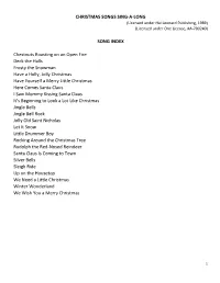 CHRISTMAS SONGS SING-A-LONG SONG INDEX Chestnuts Roasting