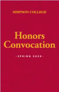 Honors Convocation Program-Spring 2020-V3.1.Pdf