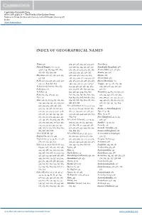 Index of Geographical Names