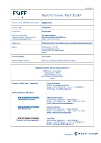 Institutional Fact Sheet
