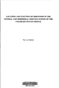Location and Function of Serotonin in the Central and Peripheral Nervous System of the Colorado Potato Beetle