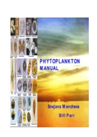 Manual for Phytoplankton Sampling and Analysis in the Black Sea