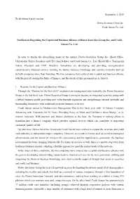 September 5, 2019 to All Whom It May Concern Notification Regarding The
