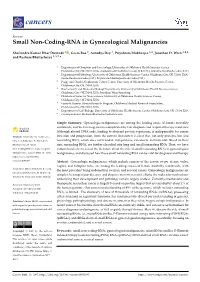 Small Non-Coding-RNA in Gynecological Malignancies