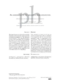 An Assessment of the Argument from Convention