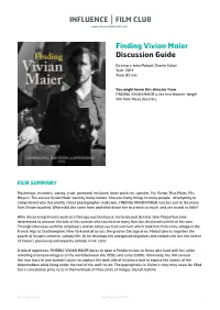 Finding Vivian Maier Discussion Guide