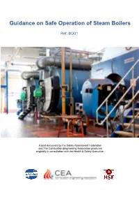 Guidance on Safe Operation of Steam Boilers