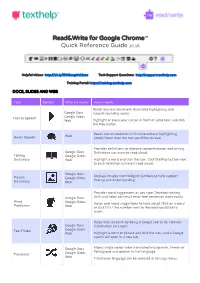 Read&Write for Google Chrome​™ Quick Reference Guide ​10.16