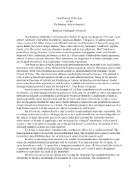 Ronald Davis Oral History Collection on the Performing Arts