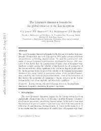 The Lyapunov Dimension Formula for the Global Attractor of the Lorenz System