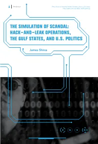 The Simulation of Scandal: Hack-And-Leak Operations, the Gulf States, and U.S. Politics