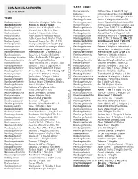 Common Lab Fonts