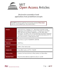 Declarative Assembly of Web Applications from Predefined Concepts