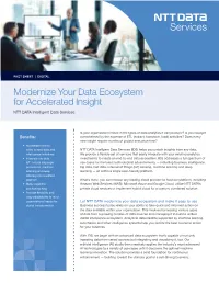 Modernize Your Data Ecosystem for Accelerated Insight NTT DATA Intelligent Data Services