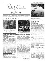 Updates Around the Creek