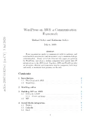 Wordpress on AWS: a Communication Framework Arxiv:2007.01823V1