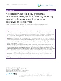 Acceptability and Feasibility of Potential
