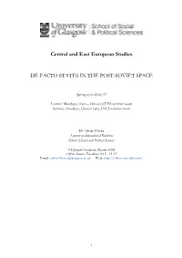 De Facto States in the Post-Soviet Space