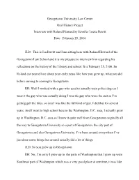 Georgetown University Law Center Oral History Project Interview With