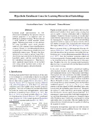 Hyperbolic Entailment Cones for Learning Hierarchical Embeddings