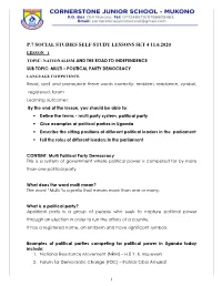 P.7 Social Studies Self-Study Lessons Set 4 11.6.2020