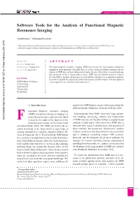 Software Tools for the Analysis of Functional Magnetic Resonance Imaging