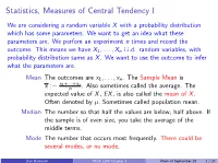 Statistics, Measures of Central Tendency I