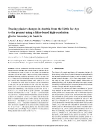 Tracing Glacier Changes in Austria from the Little Ice Age to the Present Using a Lidar-Based High-Resolution Glacier Inventory in Austria
