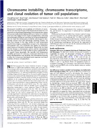 Chromosome Instability, Chromosome Transcriptome, and Clonal Evolution of Tumor Cell Populations