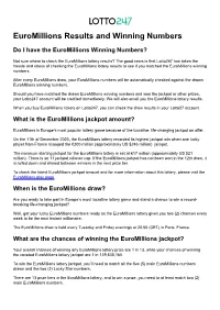 Euromillions Results and Winning Numbers