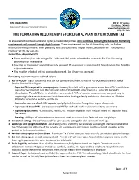 File Formating Requirements for Digital Plan Review Submittal