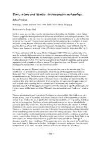 Time, Culture and Identity: an Interpretive Archaeology