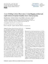 A New Orbiting Carbon Observatory 2 Cloud Flagging Method and Rapid