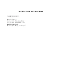 Architectural Specifications