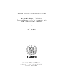 Automated Driving Maneuvers Julia Nilsson