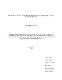 Biochemical Methods for Preparation and Study of Peptide Natural Product Libraries