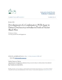 Development of a Confirmatory PCR Assay to Detect Onchocerca Volvulus in Pools of Vector Black Flies Alex Jeanne Talsma University of South Florida, Alext07@Gmail.Com