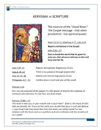 KERYGMA in SCRIPTURE