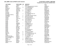 Search the List of Unclaimed Child Support