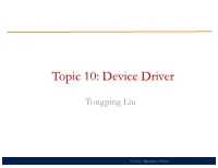 Topic 10: Device Driver