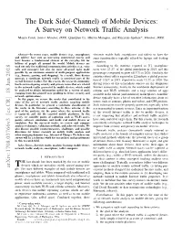 Of Mobile Devices: a Survey on Network Traffic Analysis