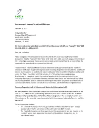 Sent Comments Via Email To: Utrfmail@Blm.Gov February 8, 2017