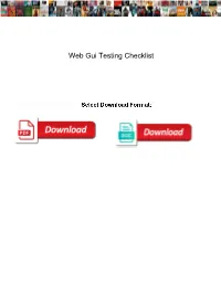 Web Gui Testing Checklist