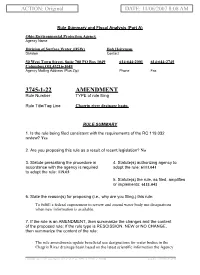 3745-1-22 AMENDMENT Rule Number TYPE of Rule Filing