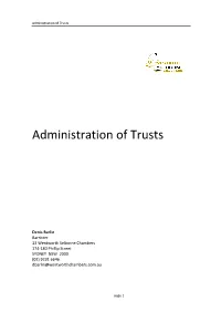 Administration of Trusts