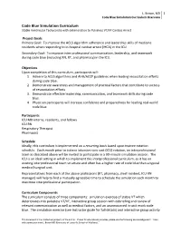 Code Blue Simulation Curriculum Overview